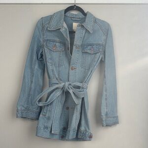 H&M Belted Denim Jacket